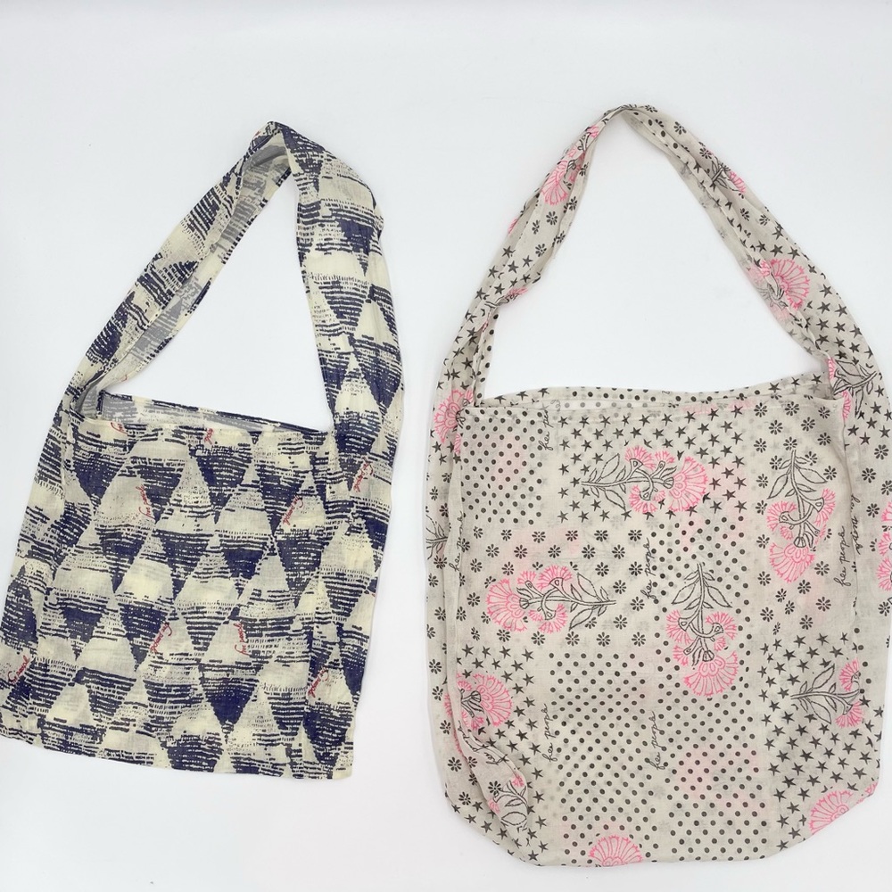 Free People Tote Bags Gauzy Lightweight Reusable Shopping White‎ Blue Pink Black
